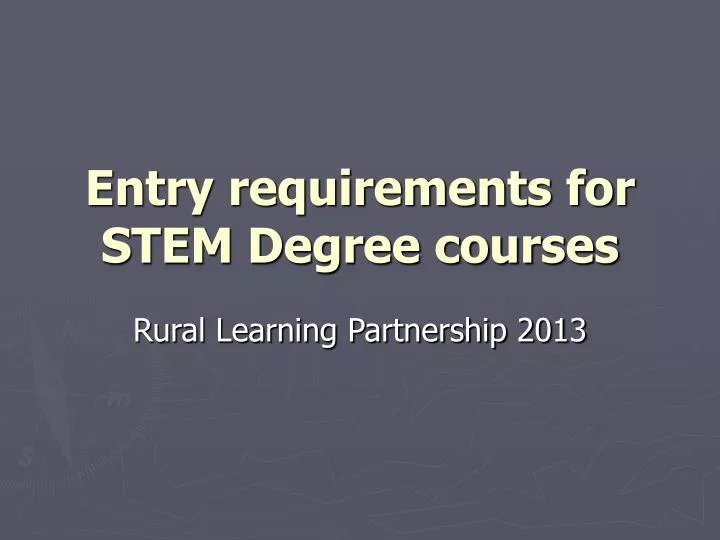 entry requirements for stem degree courses