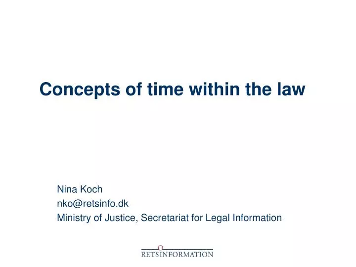 concepts of time within the law