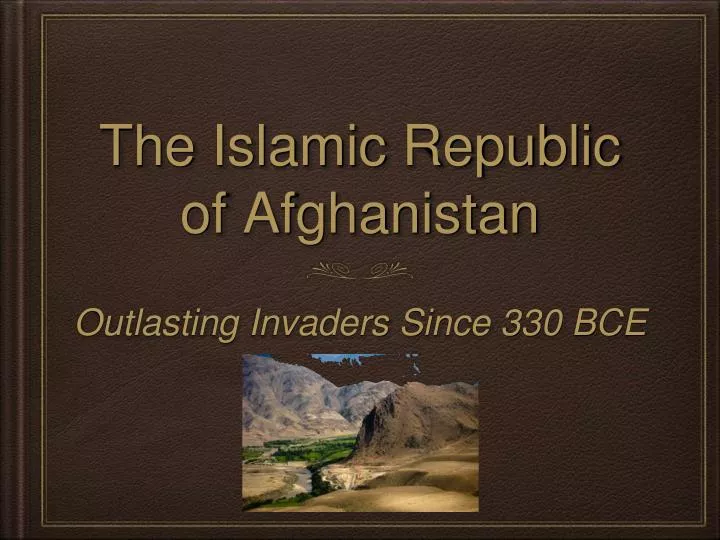 the islamic republic of afghanistan