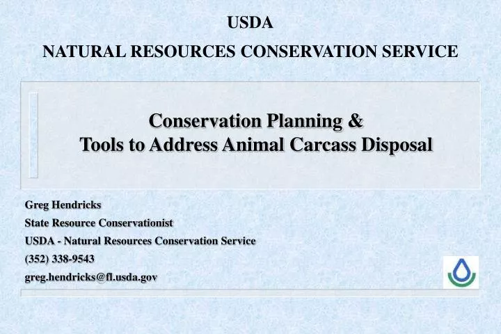 conservation planning tools to address animal carcass disposal
