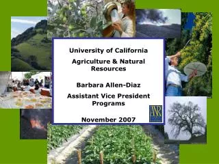 University of California Agriculture &amp; Natural Resources Barbara Allen-Diaz