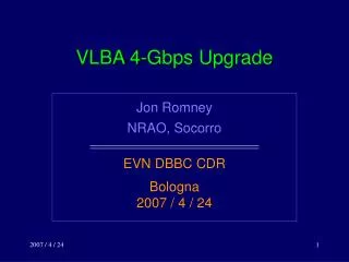 VLBA 4-Gbps Upgrade