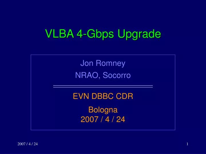 vlba 4 gbps upgrade