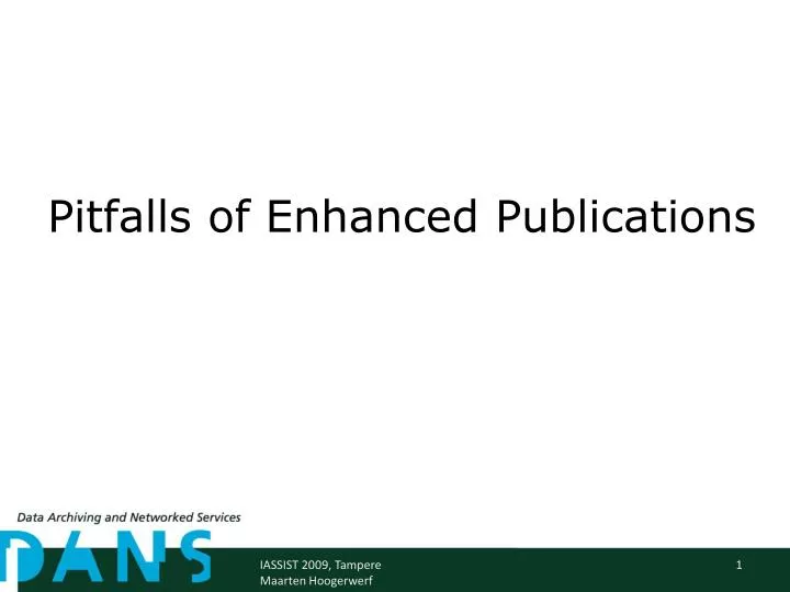 pitfalls of enhanced publications