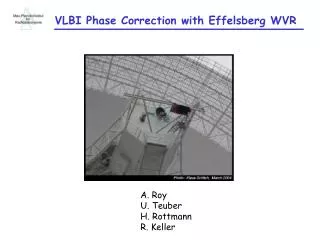 VLBI Phase Correction with Effelsberg WVR