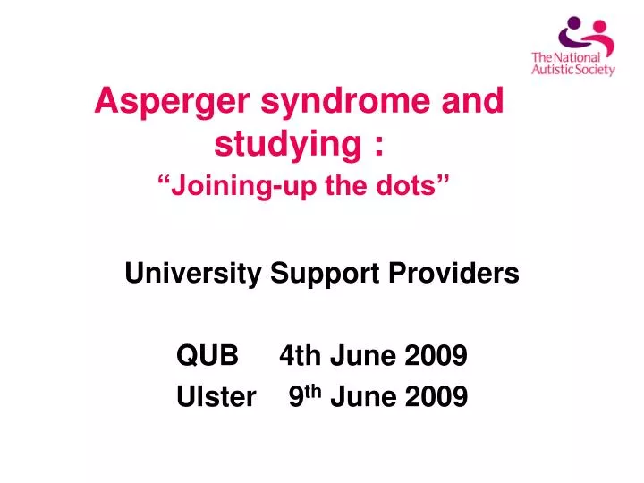 asperger syndrome and studying joining up the dots