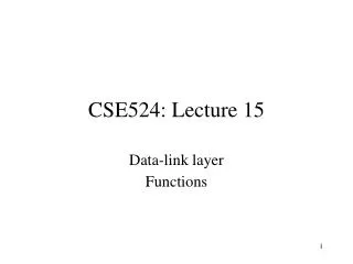 CSE524: Lecture 15