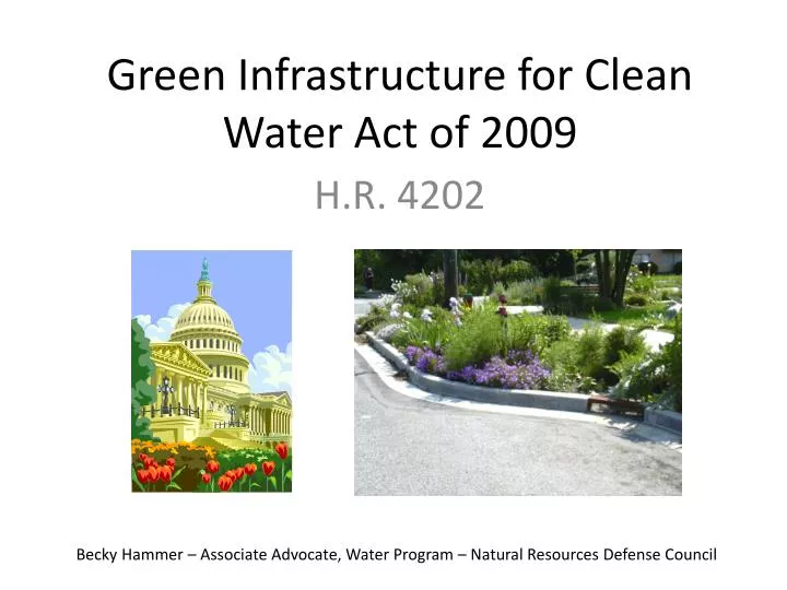 green infrastructure for clean water act of 2009