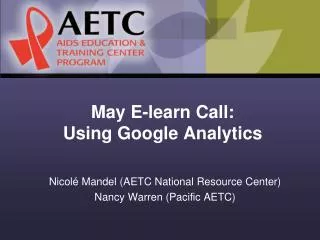May E-learn Call: Using Google Analytics
