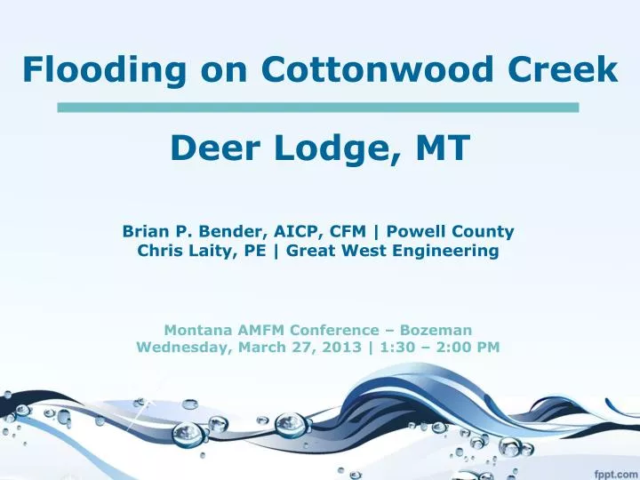 flooding on cottonwood creek deer lodge mt