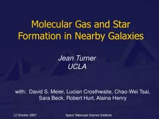 Molecular Gas and Star Formation in Nearby Galaxies