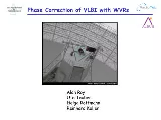Phase Correction of VLBI with WVRs