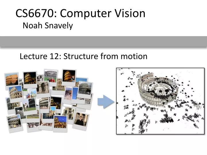 lecture 12 structure from motion