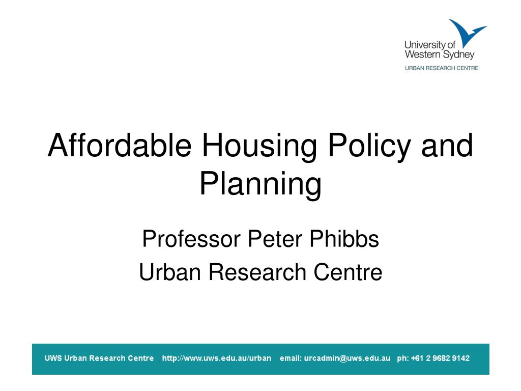 PPT - Affordable Housing Policy and Planning PowerPoint Presentation ...