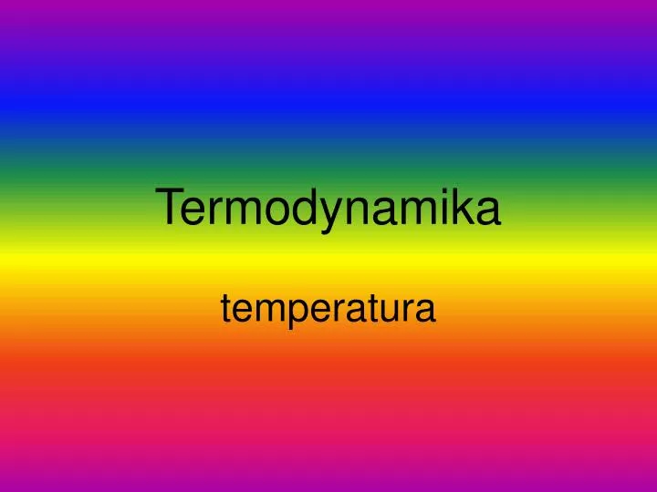 termodynamika