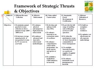 Framework of Strategic Thrusts &amp; Objectives