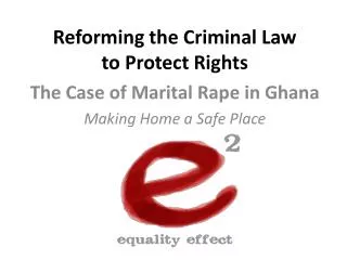 Reforming the Criminal Law to Protect Rights