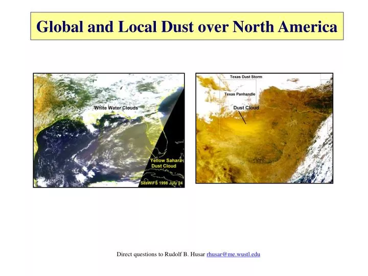 global and local dust over north america
