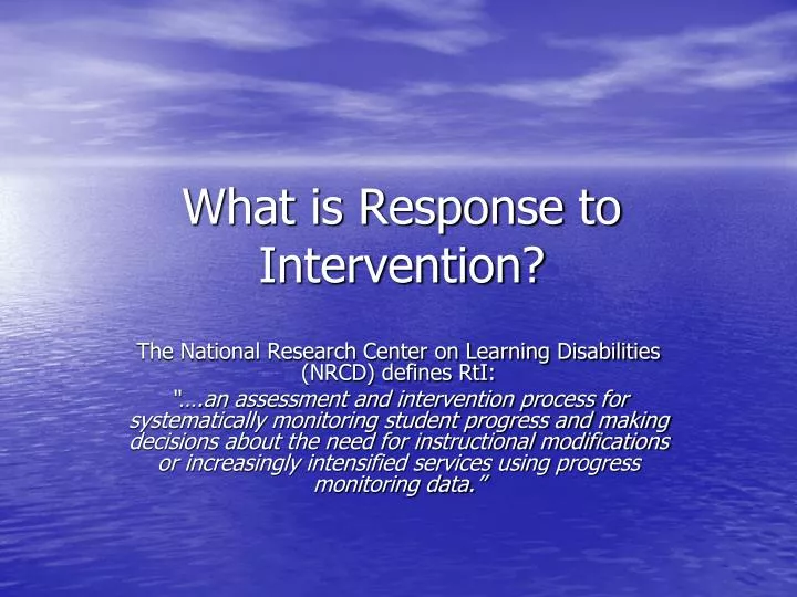 what is response to intervention