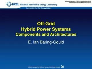 Off-Grid Hybrid Power Systems Components and Architectures