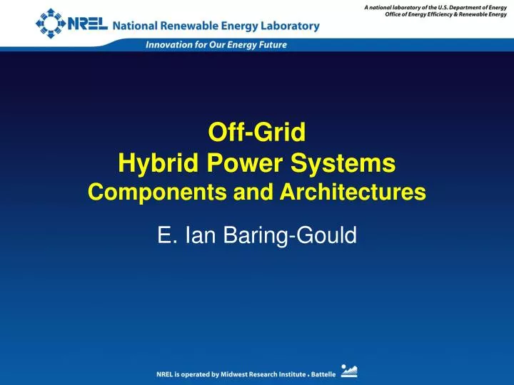 off grid hybrid power systems components and architectures