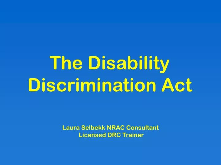 the disability discrimination act