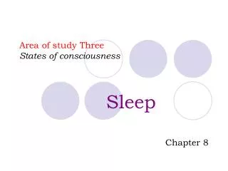 Area of study Three States of consciousness