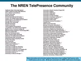 The NREN TelePresence Community
