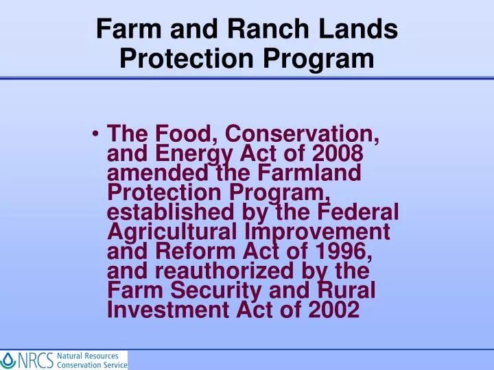 farm and ranch lands protection program
