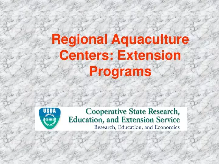 regional aquaculture centers extension programs