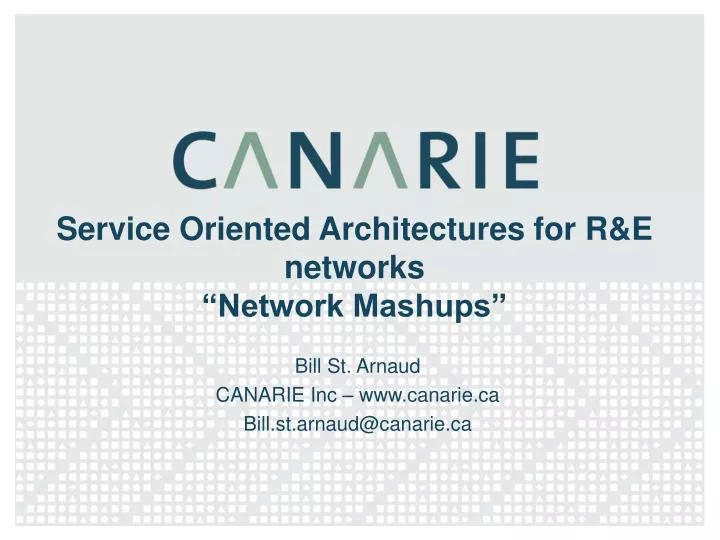 service oriented architectures for r e networks network mashups
