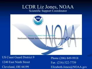 LCDR Liz Jones, NOAA Scientific Support Coordinator