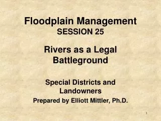 Floodplain Management SESSION 25