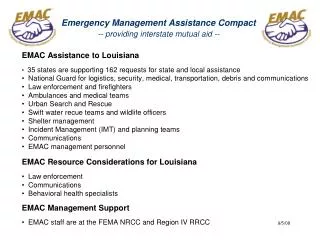 Emergency Management Assistance Compact -- providing interstate mutual aid --