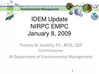 IDEM Update NIRPC EMPC January 8, 2009