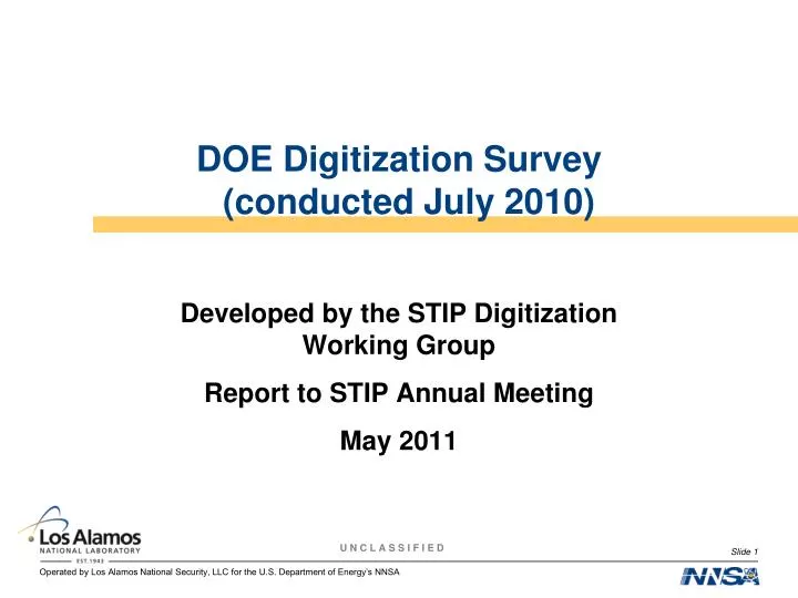 doe digitization survey conducted july 2010