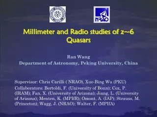 Millimeter and Radio studies of z~6 Quasars