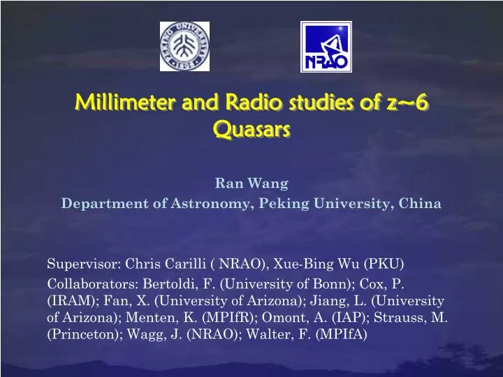 millimeter and radio studies of z 6 quasars