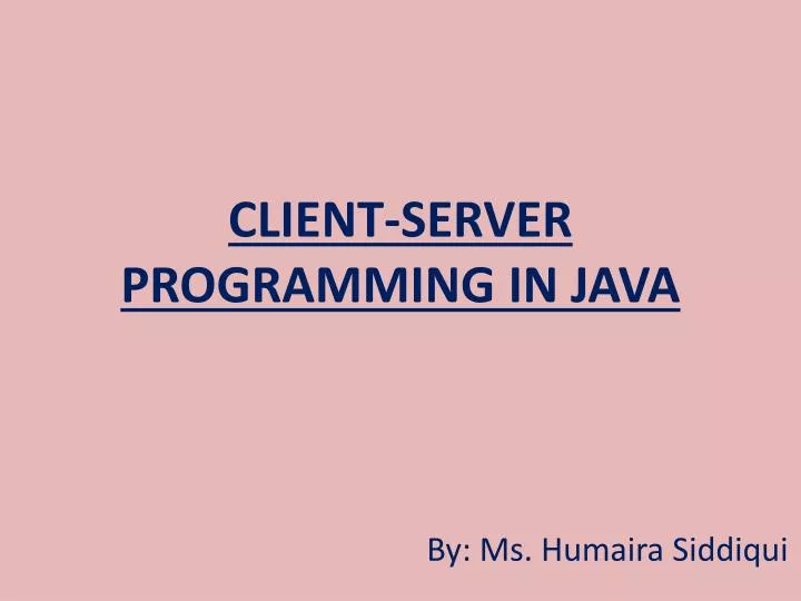 client server programming in java
