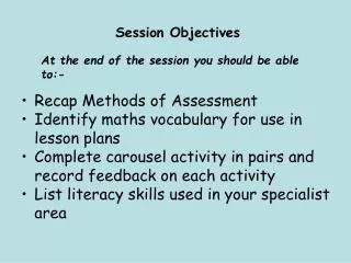 Session Objectives