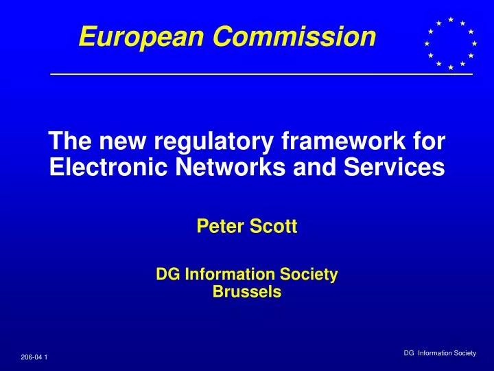 the new regulatory framework for electronic networks and services