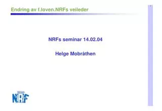 endring av f loven nrfs veileder