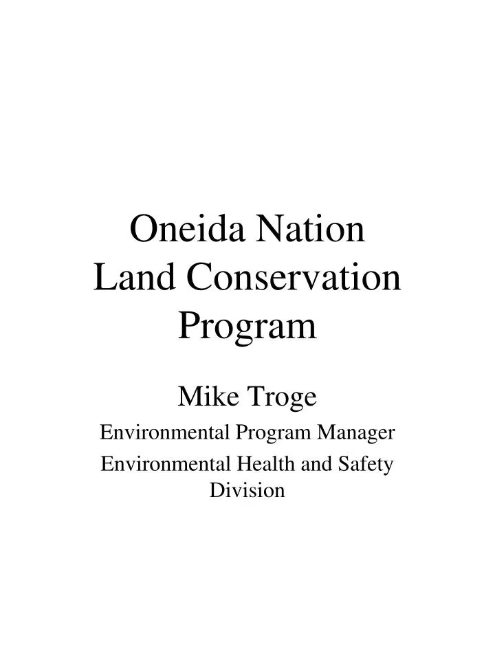 oneida nation land conservation program
