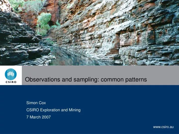 observations and sampling common patterns
