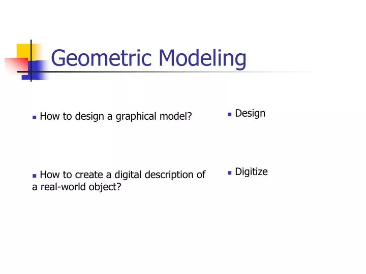 geometric modeling
