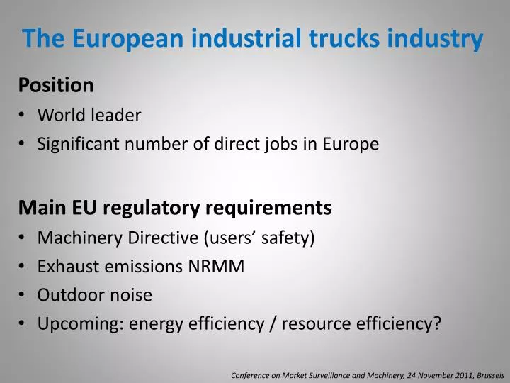 the european industrial trucks industry