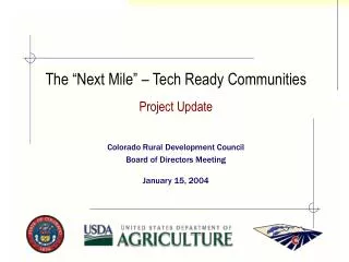 The “Next Mile” – Tech Ready Communities