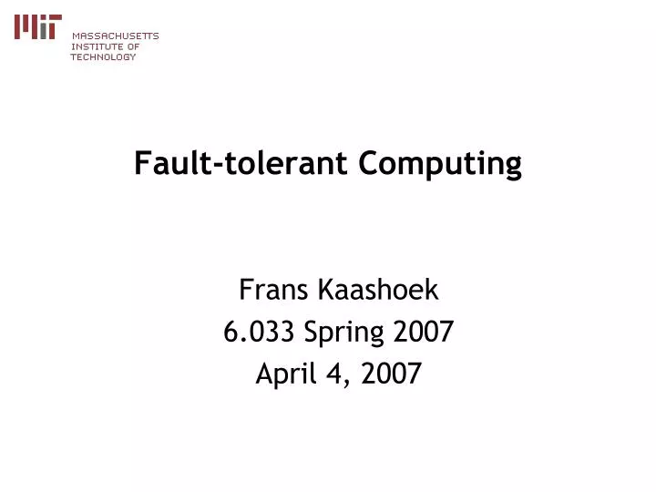 fault tolerant computing