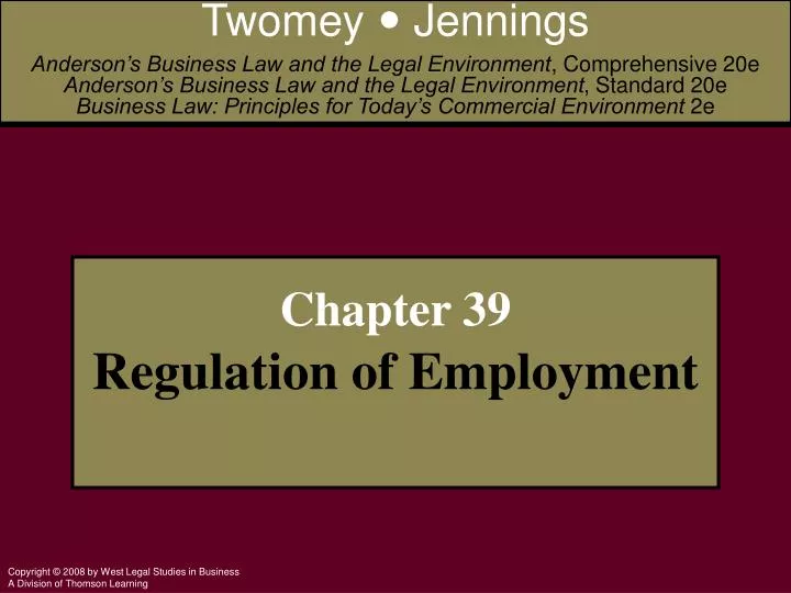 chapter 39 regulation of employment