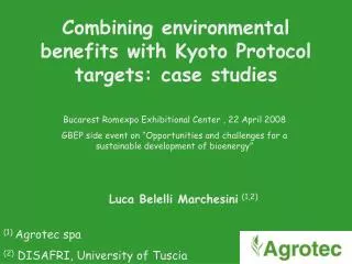Combining environmental benefits with Kyoto Protocol targets: case studies